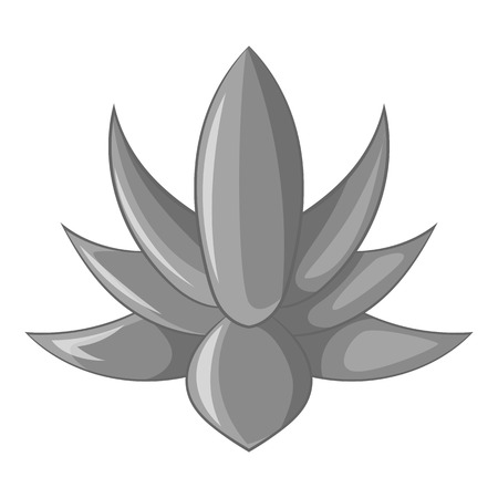 Big agave icon in monochrome style isolated on white background vector illustrationのイラスト素材