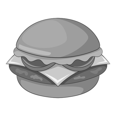 Hamburger icon in monochrome style isolated on white background vector illustrationのイラスト素材
