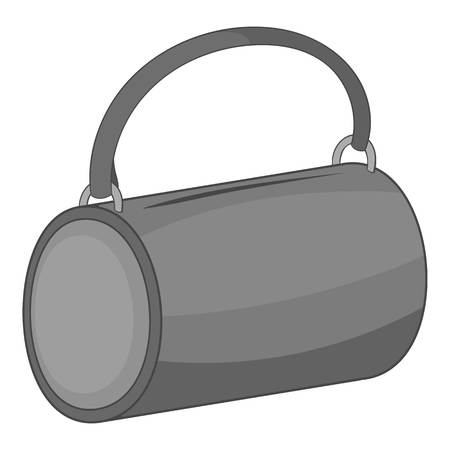 Little round bag icon in monochrome style isolated on white background vector illustrationのイラスト素材