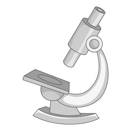 Microscope icon in monochrome style isolated on white background vector illustrationのイラスト素材