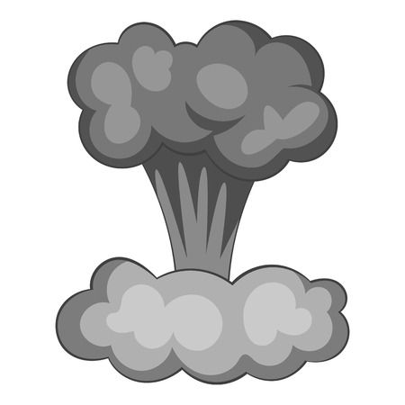 Explosion of nuclear bomb icon monochromeのイラスト素材