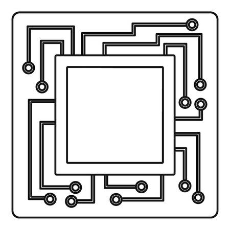 Microchip icon outlineのイラスト素材