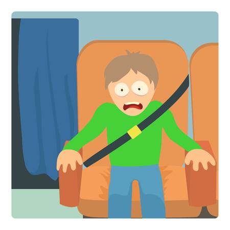 Aerophobia concept, cartoon illustrationのイラスト素材