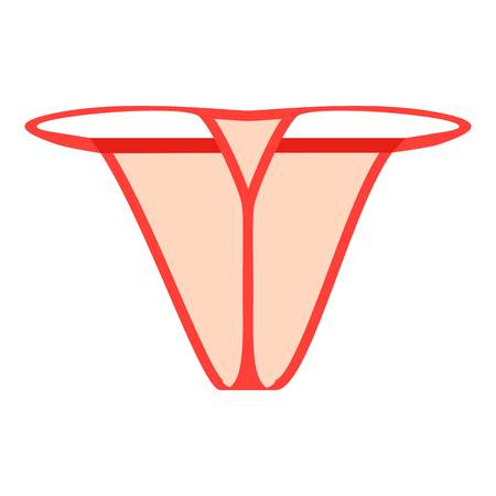 Red sexy thong panties icon, cartoon styleのイラスト素材