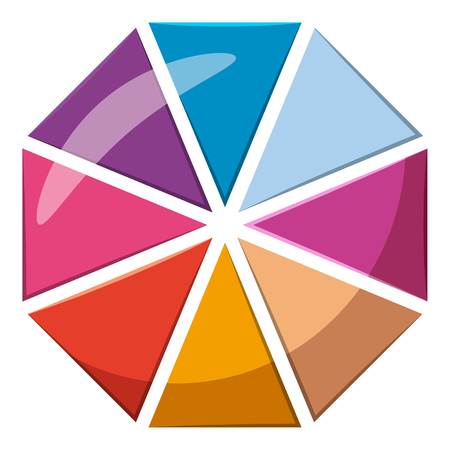 Colorful circle divided into eight parts iconのイラスト素材