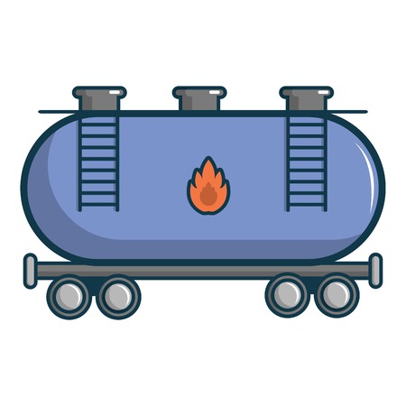 Gasoline railroad tanker icon, cartoon styleのイラスト素材