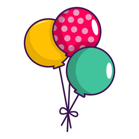 Three colorful balloons icon, cartoon styleのイラスト素材