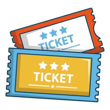 Cinema tickets icon, cartoon styleのイラスト素材