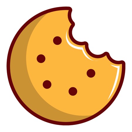 Bitten round cookie icon, cartoon styleのイラスト素材