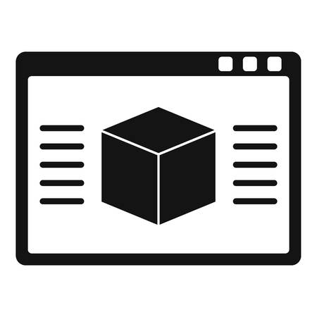 3d model icon in simple style isolated vector illustrationのイラスト素材