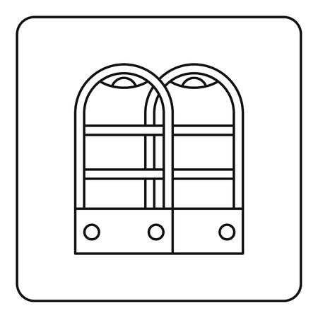 Shop security anti theft sensor gates icon in outline style isolated vector illustrationのイラスト素材