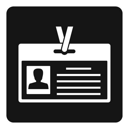 Identification card icon in simple style isolated vector illustrationのイラスト素材