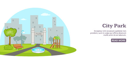 City park banner horizontal man, cartoon styleのイラスト素材