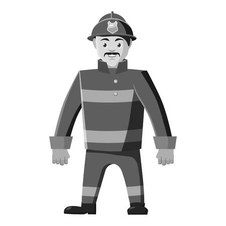 Firefighter icon, gray monochrome styleのイラスト素材