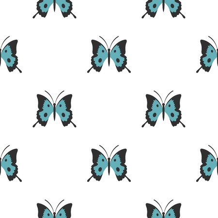 Butterfly pattern seamless background in flat style repeat vector illustrationのイラスト素材
