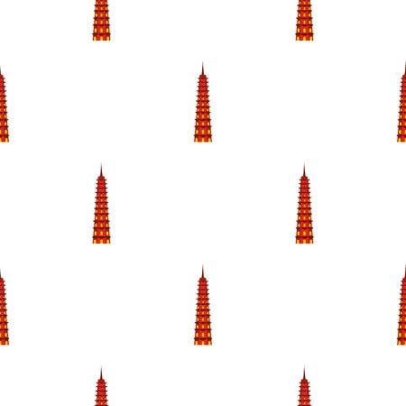 Temple pattern seamless background in flat style repeat vector illustrationのイラスト素材