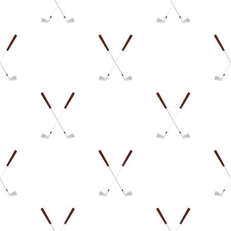 Crossed golf clubs pattern seamless background in flat style repeat vector illustrationのイラスト素材