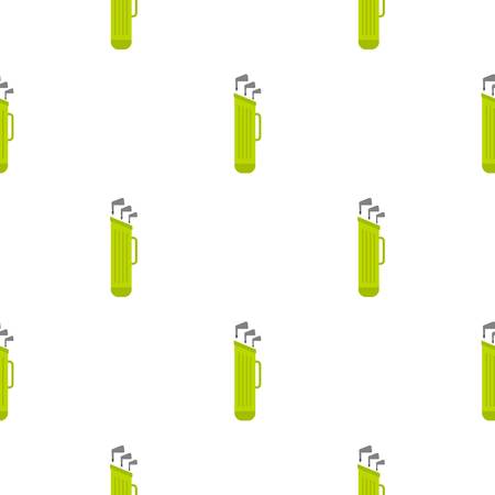 Golf bag with clubs pattern seamless background in flat style repeat vector illustrationのイラスト素材