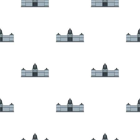 National Congress Building, Argentina pattern seamless background in flat style repeat vector illustrationのイラスト素材