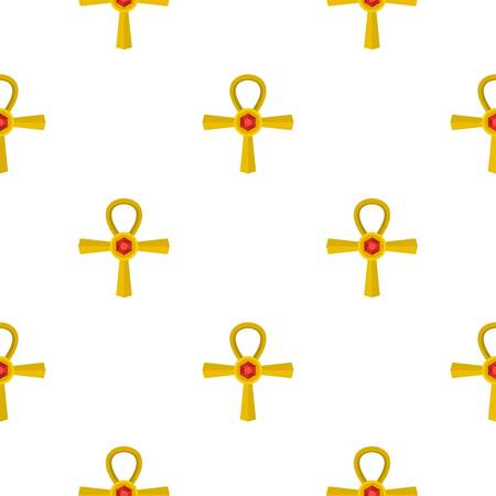 Golden Ankh symbol pattern seamlessのイラスト素材