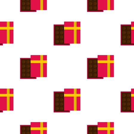 Pink box with chocolate pattern seamlessのイラスト素材