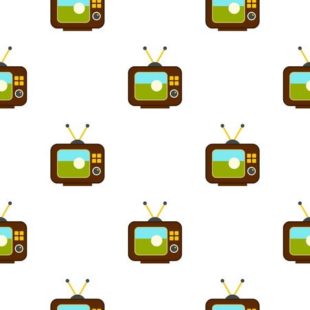 Ball on the screen of retro TV pattern seamlessのイラスト素材