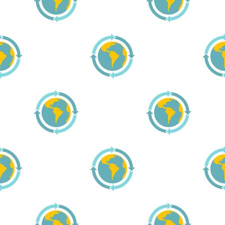 Globe with blue arrows pattern flatのイラスト素材