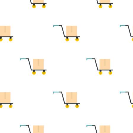 Hand truck with cardboard box pattern flatのイラスト素材