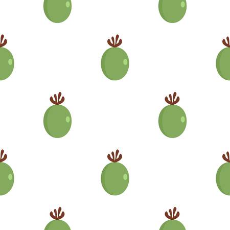 Green fresh feijoa fruit pattern flatのイラスト素材