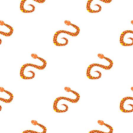 Orange snake with yellow spots pattern flatのイラスト素材