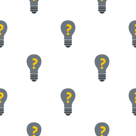 Gray light bulb with question mark inside pattern seamless flat style for web vector illustrationのイラスト素材