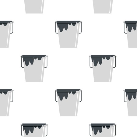 Bitumen emulsion in grey bucket pattern seamless flat style for web vector illustrationのイラスト素材