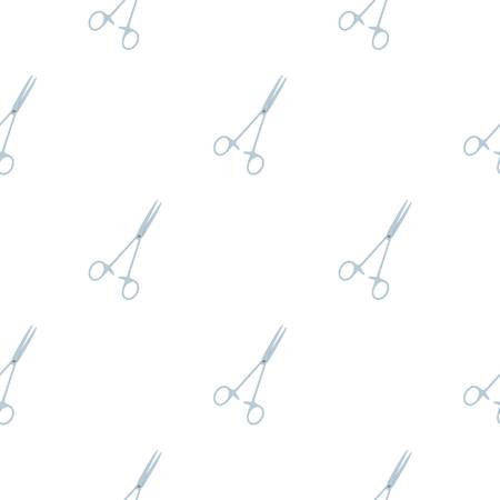Steel surgical forceps pattern flatのイラスト素材