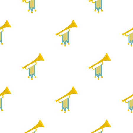 Trumpet with flag pattern seamless flat style for web vector illustrationのイラスト素材