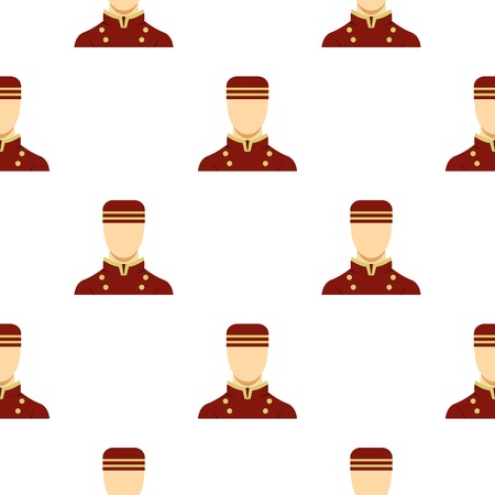 Doorman in red uniform pattern seamless flat style for web vector illustrationのイラスト素材