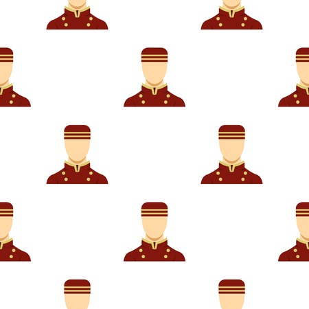 Doorman in red uniform pattern seamless flat style for web vector illustrationの素材 [FY31080163076]