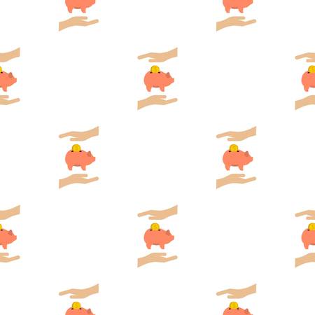 Money box pattern seamless flat style for web vector illustrationのイラスト素材