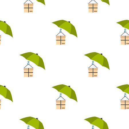 Umbrella and box pattern seamless flat style for web vector illustrationのイラスト素材