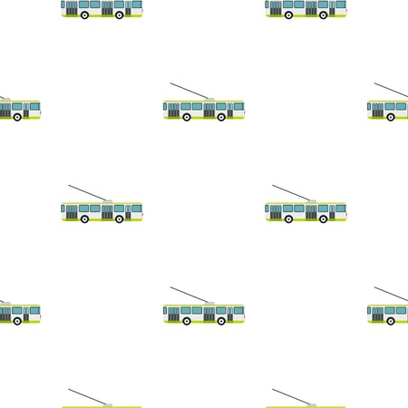 Trolley bus pattern seamless flat style for web vector illustrationのイラスト素材