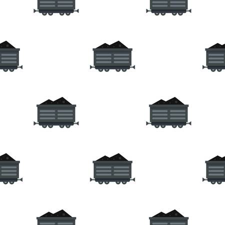 Train wagon with coal pattern seamless flat style for web vector illustrationのイラスト素材