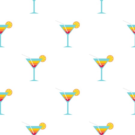 Beach cocktail pattern seamless flat style for web vector illustrationのイラスト素材