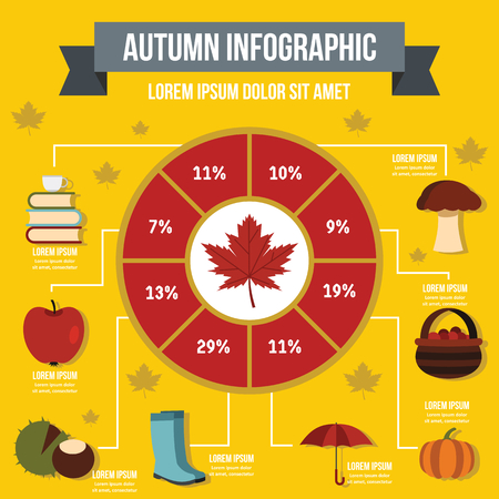 Autumn infographic concept, flat styleのイラスト素材