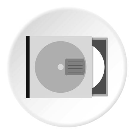 Golf player in a red shirt icon in flat circle isolated on white vector illustration for webのイラスト素材