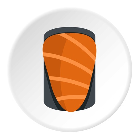 Salmon icon in flat circle isolated on white background vector illustration for webのイラスト素材