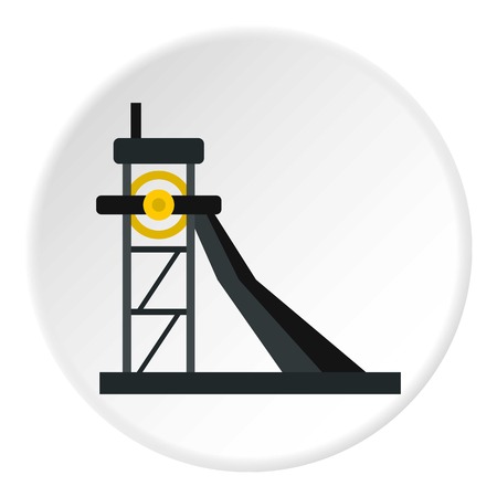 Equipment for washing rocks icon in flat circle isolated vector illustration for webのイラスト素材