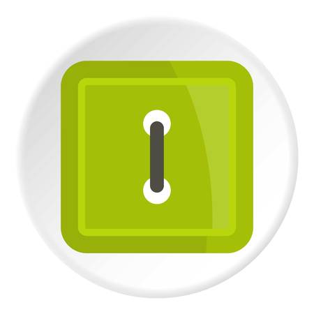 Green square clothing button icon in flat circle isolated vector illustration for webのイラスト素材