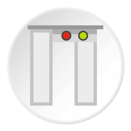 Security gates with metal detector icon circleのイラスト素材