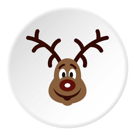 Christmas deer icon circleのイラスト素材