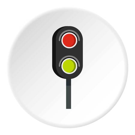 Semaphore trafficlight icon in flat circle isolated vector illustration for webのイラスト素材