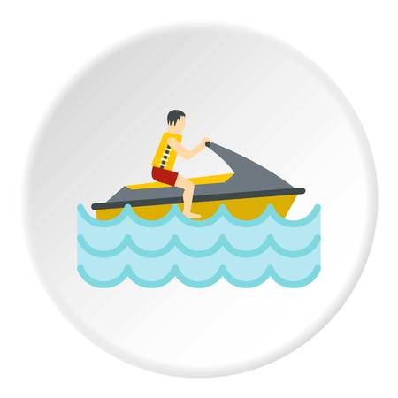 Jet ski rider icon circleのイラスト素材